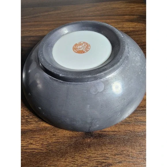 2 Japanese Porcelain Ware Bowl - ACF‎ Encased Multi Colored Porcelain Dish